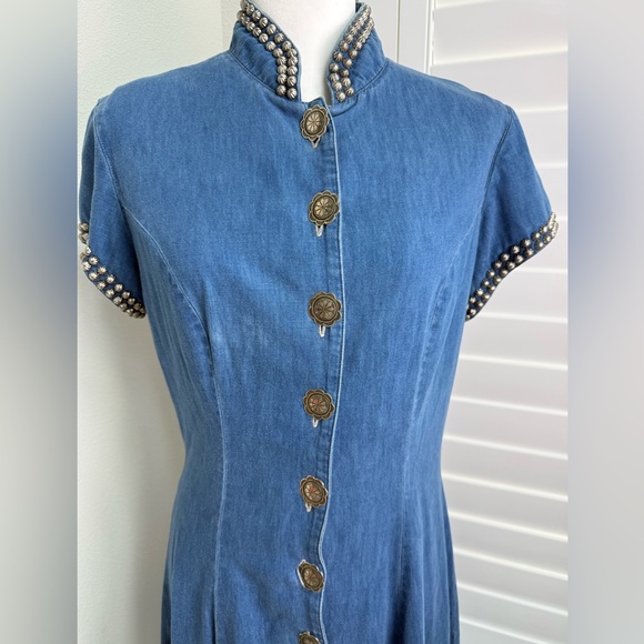 DOUBLE D RANCH VTG Denim Maci Button-Down Dress size S - Picture 3 of 16